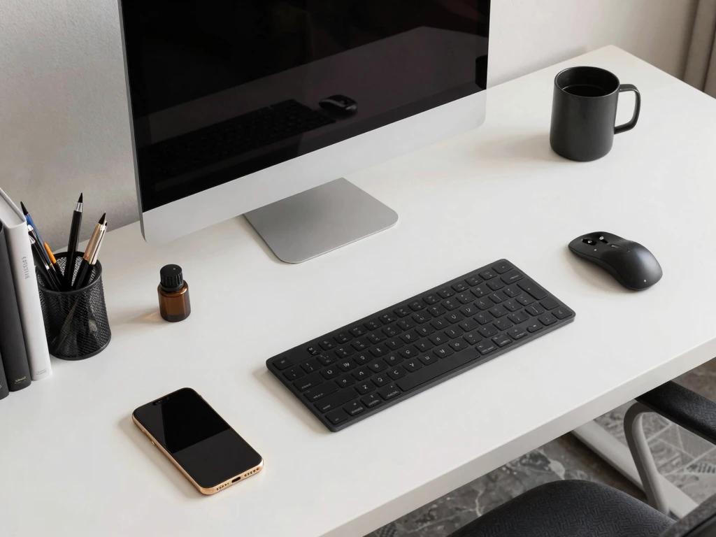 Luxury workspace setup featuring vivoplanetau desk accessories