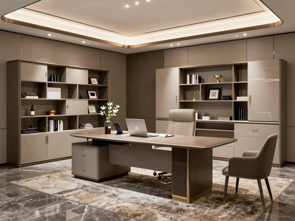 Luxury workspace featuring vivoplanetau signature pieces